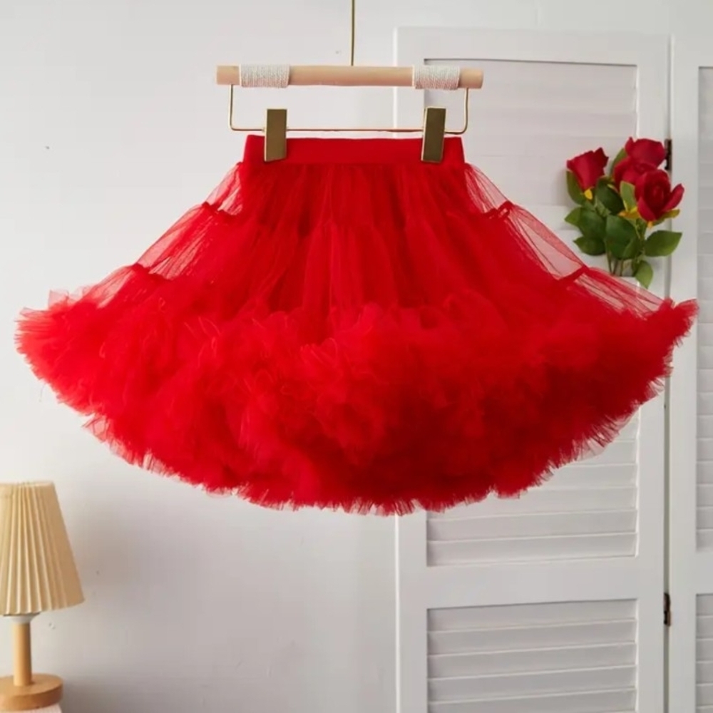 Old Fashion Red Crinoline Skirt